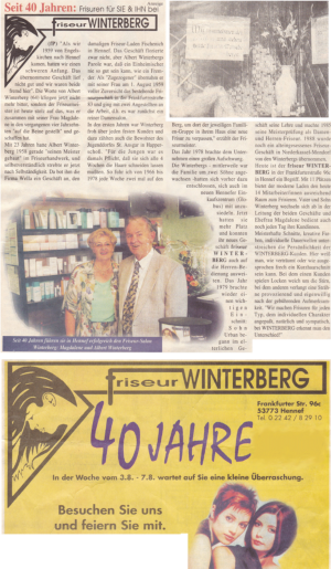 40 Jahre Friseur WINTERBERG